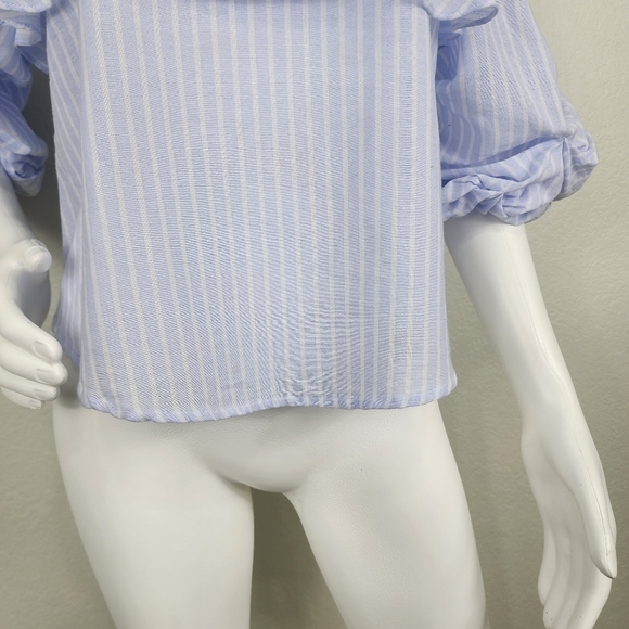 Astr The Label Blue Striped Boho Crop Top Size S - Picture 8 of 10